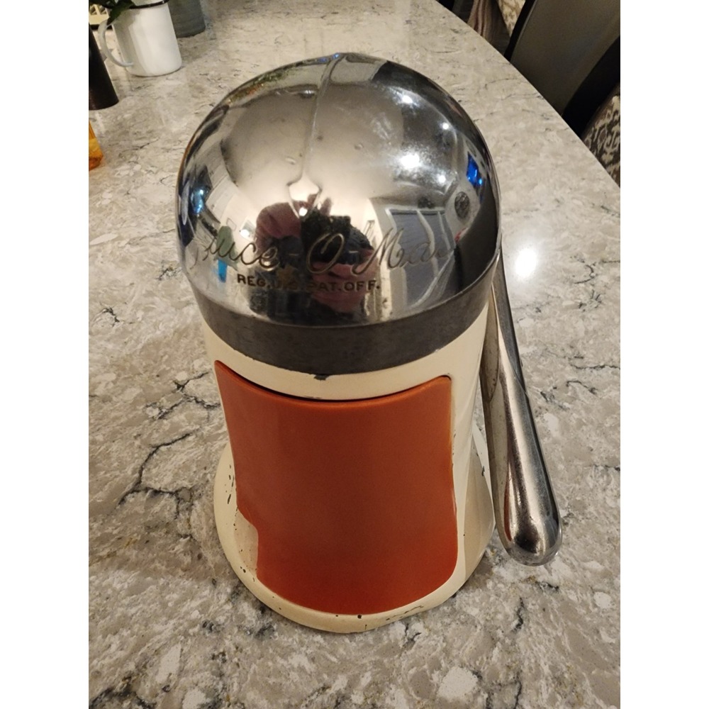 1940s Vintage RIVAL Juice O Mat Tilt Top Deco Manual Fruit Juicer MCM